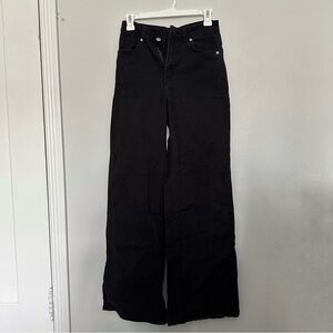 Black Baggy High Waisted Straight Wide Leg Denim Jeans